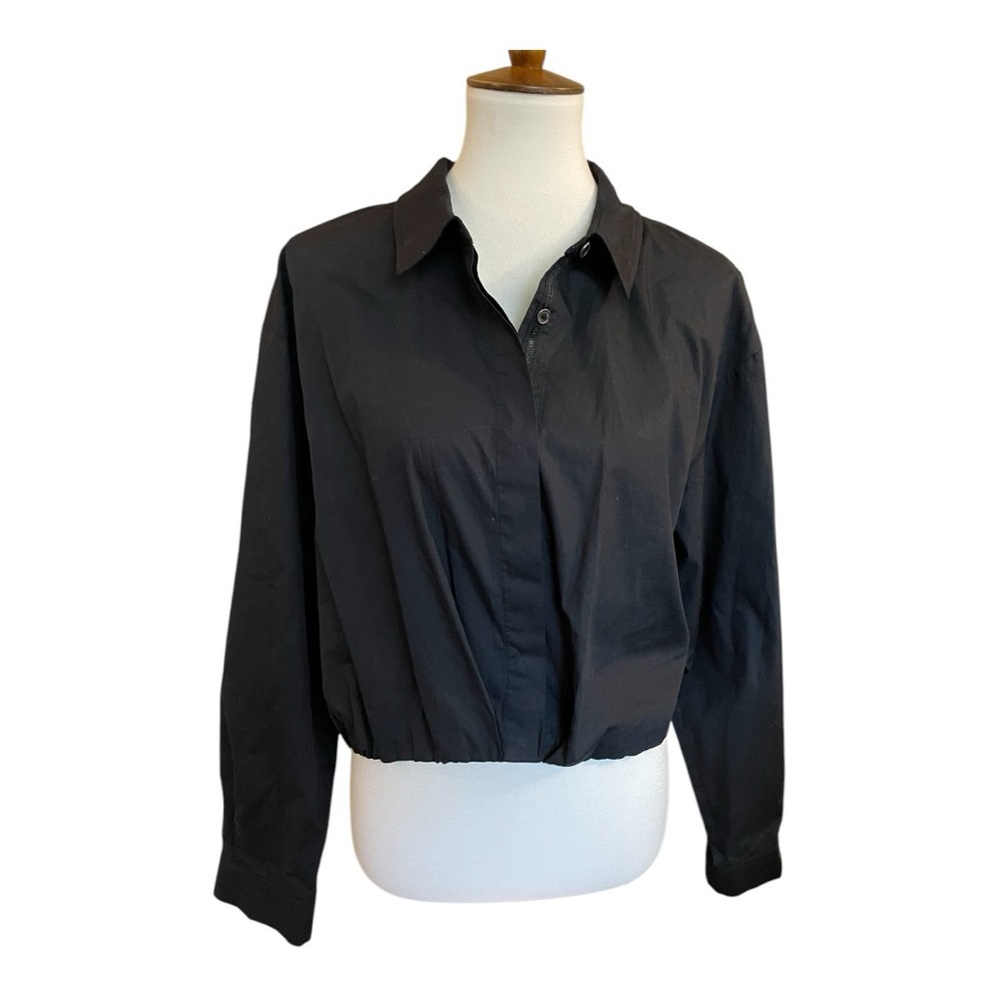 DKNYC Black Long Sleeve Collar Button Down Shirt - Picture 3 of 7